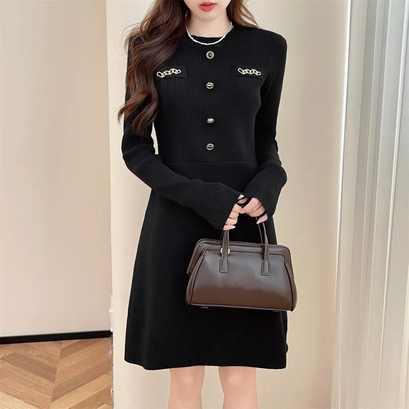 Tonlion Long Sleeved Dresses Women's Black-2