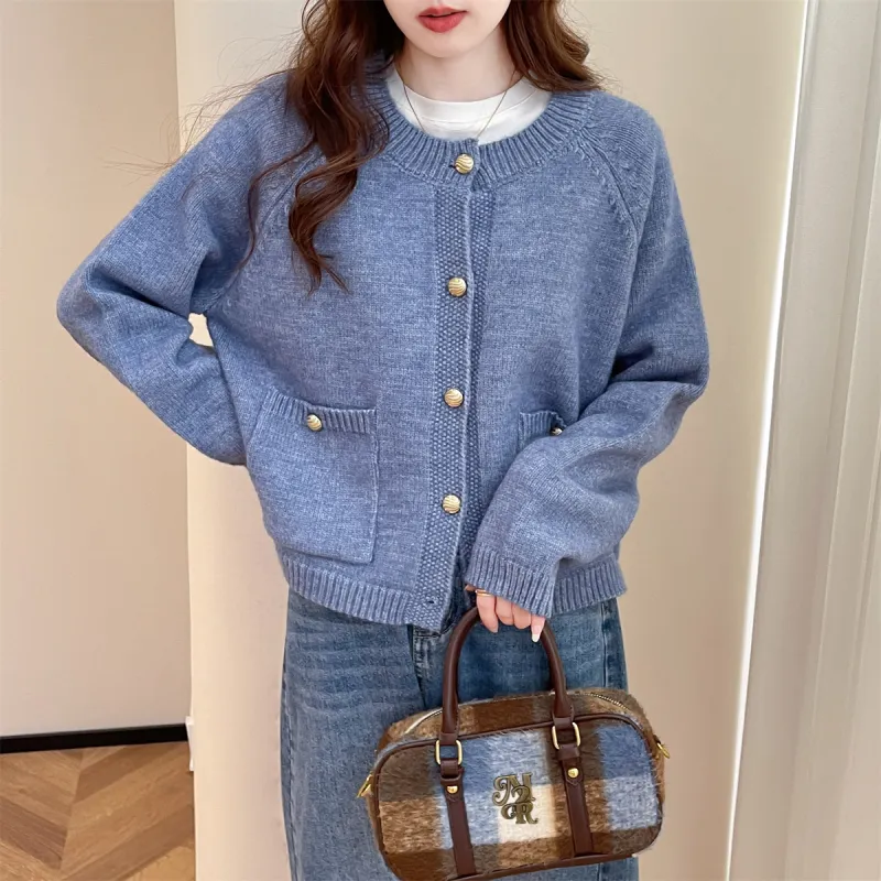 Tonlion Knitwear Women's Gray Blue-1