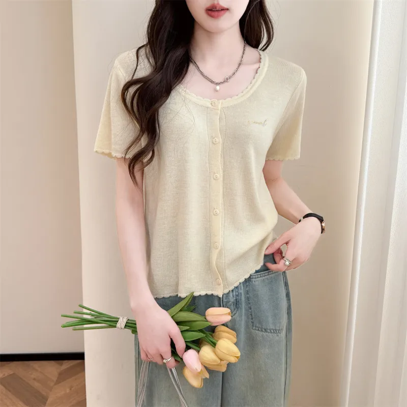 Tonlion T Shirt Women's Light Yellow-1