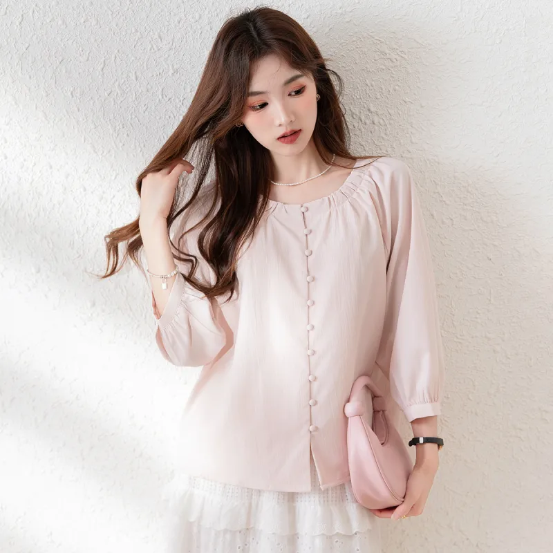 Tonlion Shirt Women's Light Pink-5