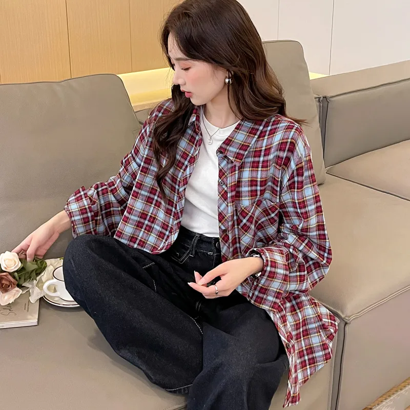 Tonlion Shirts Women's Red-3