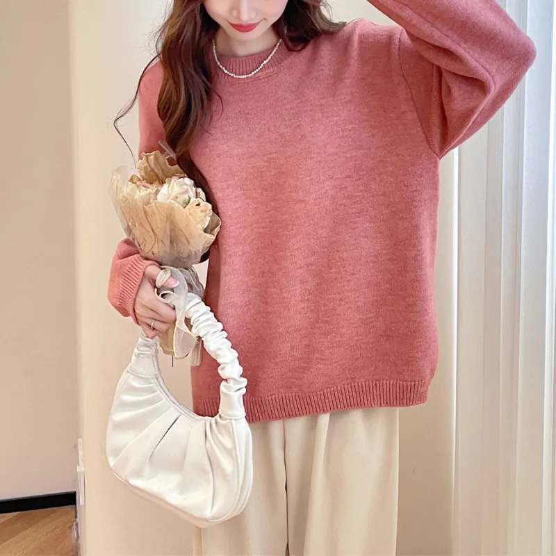 Tonlion Sweater Women's Leather Pink-4