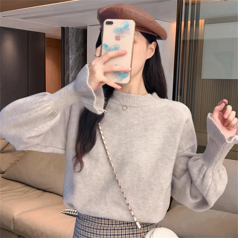 Tonlion Sweater Women's Apricot Gray-3