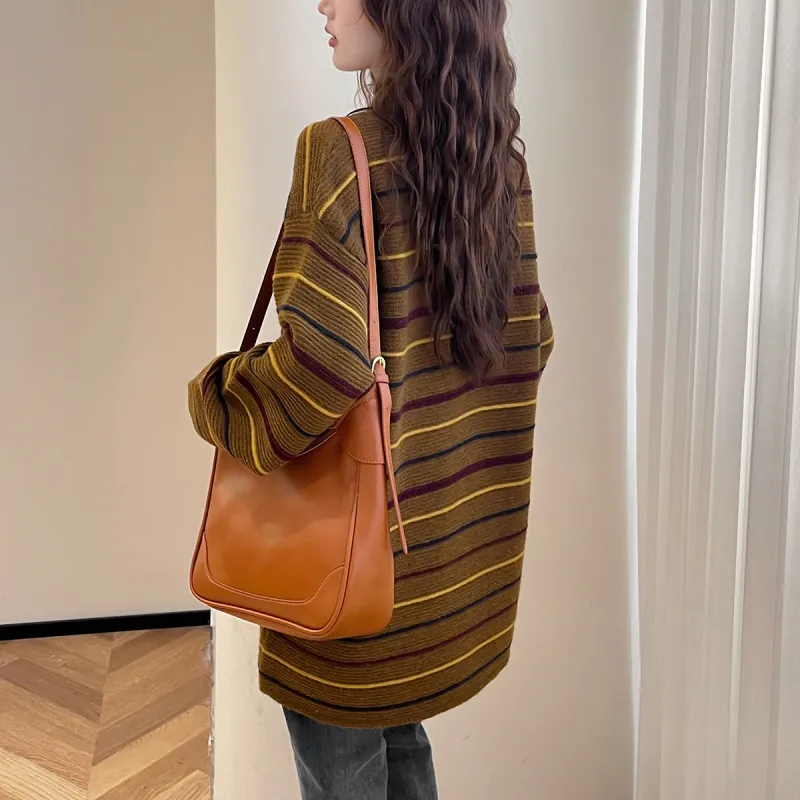 Tonlion Knitwear Women's Vintage Brown-5
