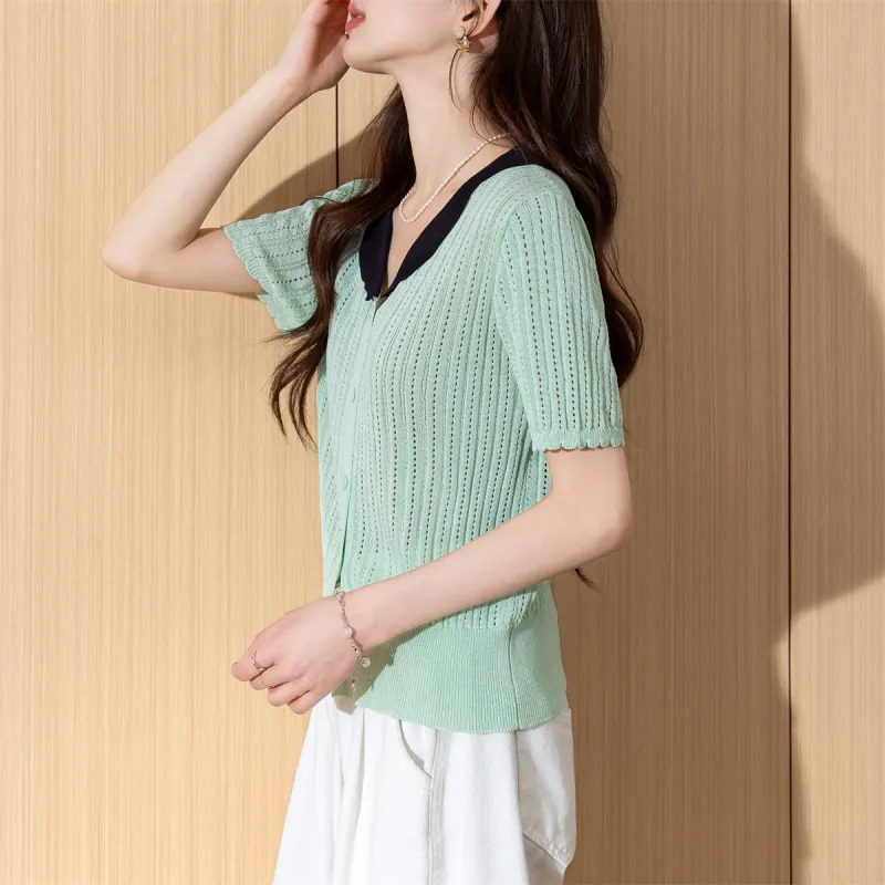 Tonlion Knitwear Women's Light Aqua Green-3