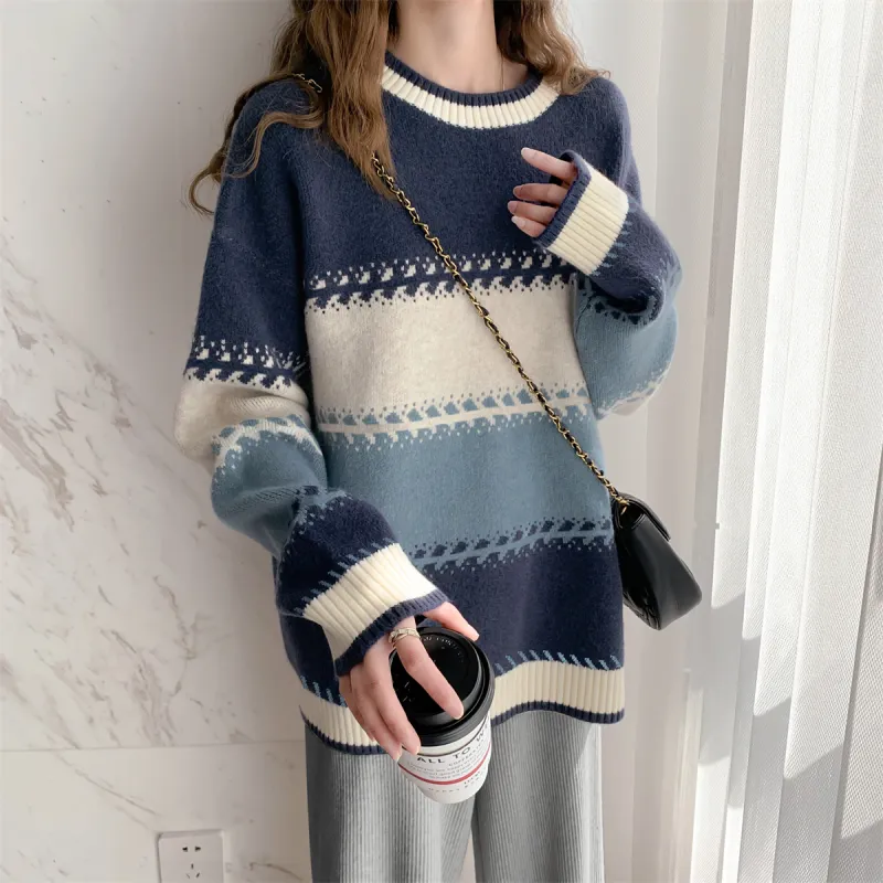 Tonlion Sweater Women's Blue Tone-3