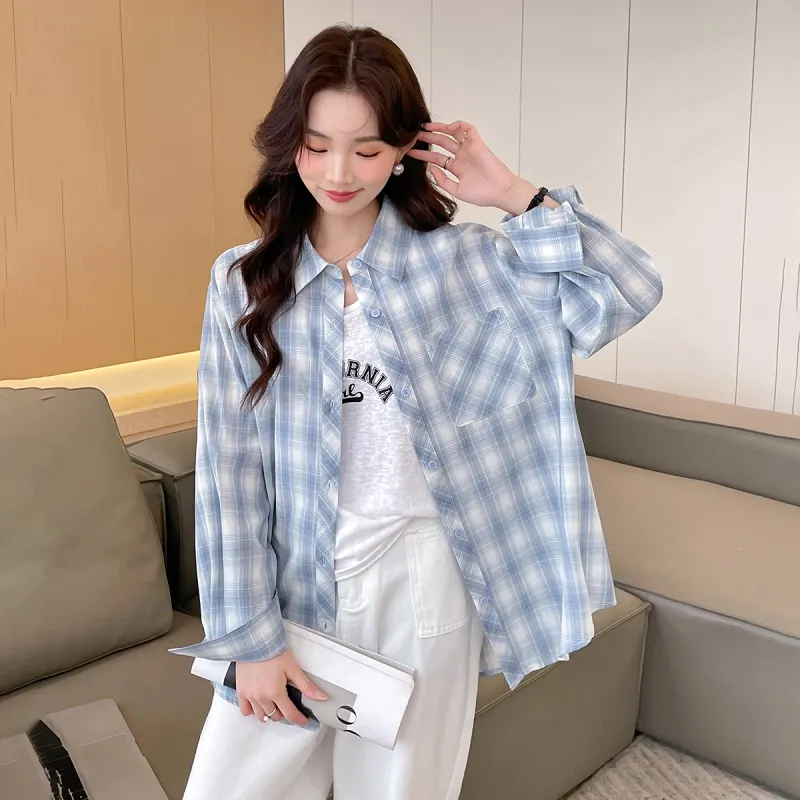 Tonlion Shirt Women's Aqua Blue-1