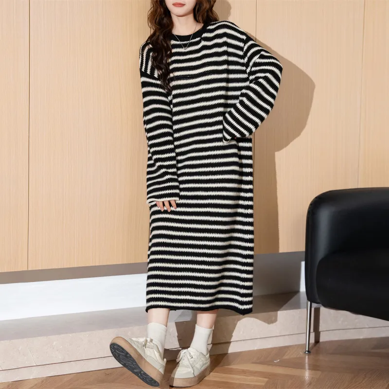 Tonlion Long-Sleeved Dresses Women's Blackish-5