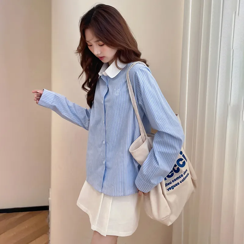 Tonlion Shirts Women's Blue-3