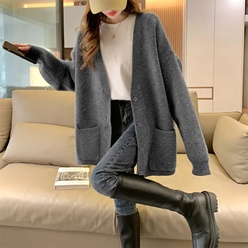 Tonlion Knitwear Women's Dark Heather Gray-1