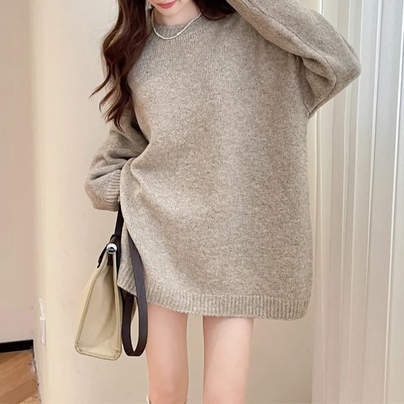Tonlion Sweater Women's Milk Coffee-3