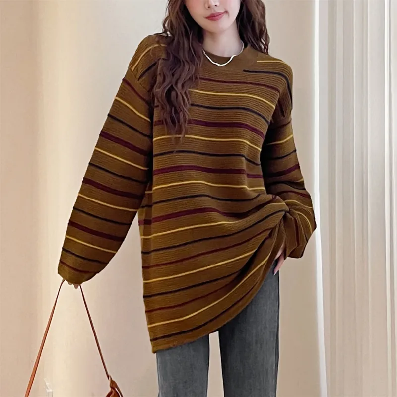 Tonlion Knitwear Women's Vintage Brown-2