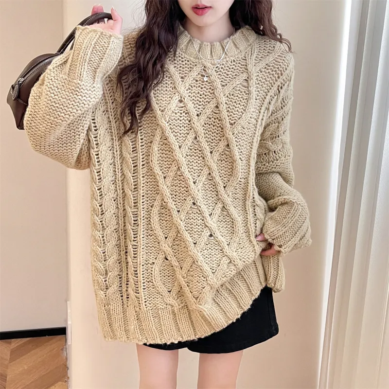 Tonlion Sweater Women's Yellow Khaki-2