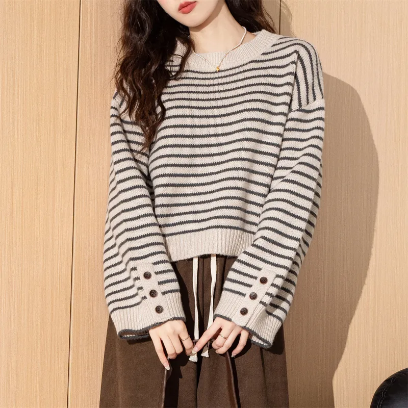 Tonlion Sweater Women's Apricot Gray-4