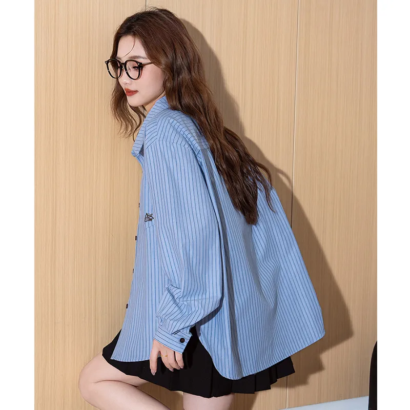 Tonlion Shirts Women's Blue-5