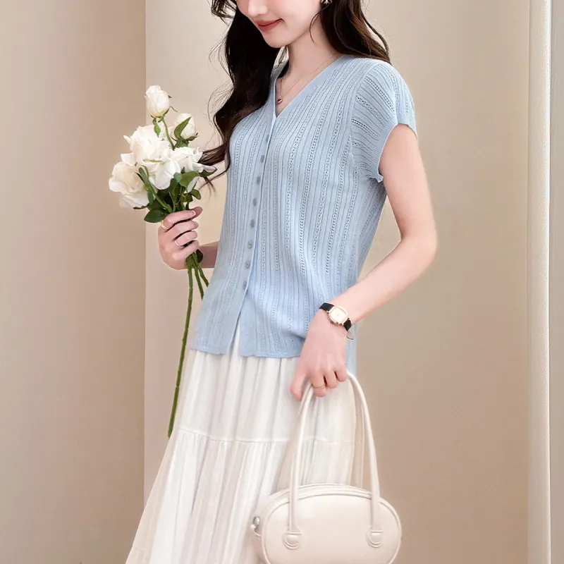 Tonlion Knitwear Women's Light Blue-4