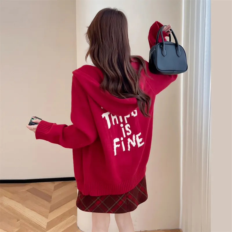 Tonlion Sweater Women's Burgundy-4