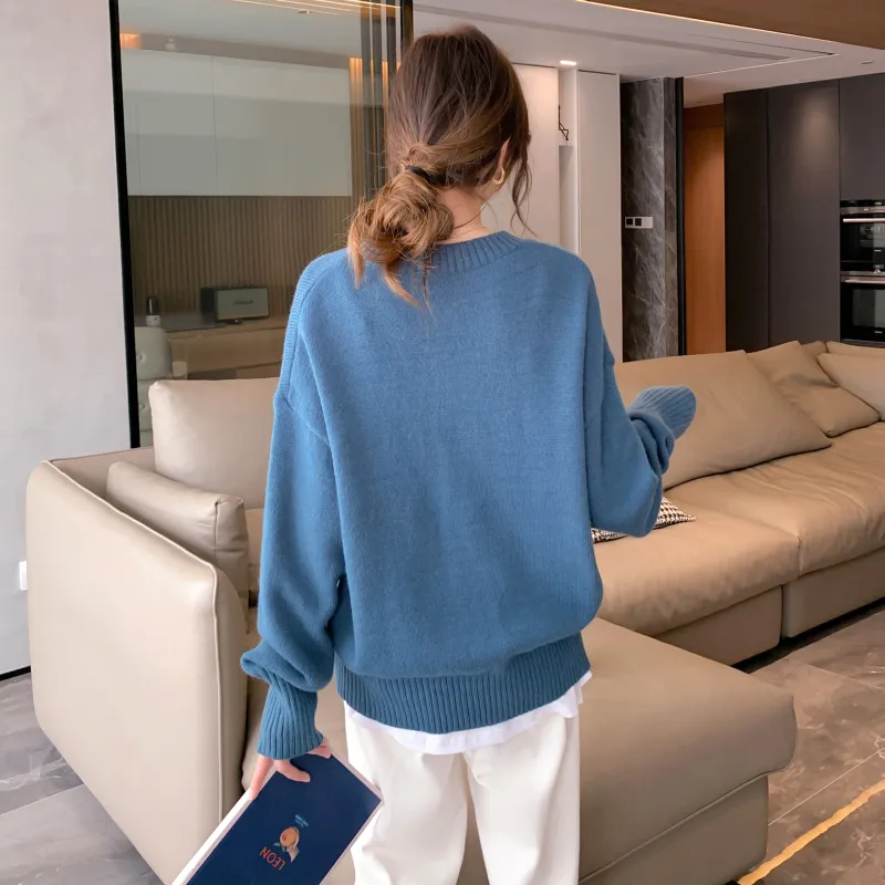 Tonlion Sweater Women's Vintage Blue-4