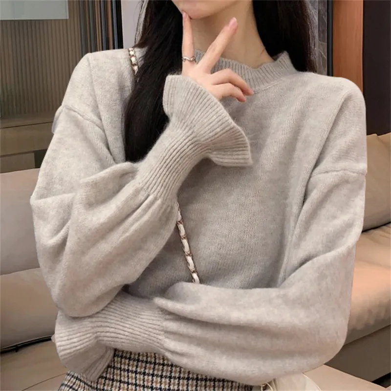 Tonlion Sweater Women's Apricot Gray-2