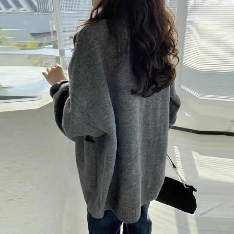 Tonlion Knitwear Women's Dark Heather Gray-2