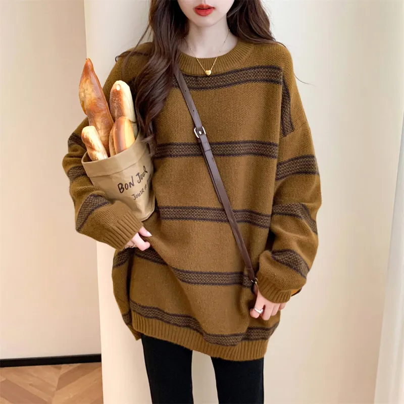 Tonlion Sweaters Women's Brown-2