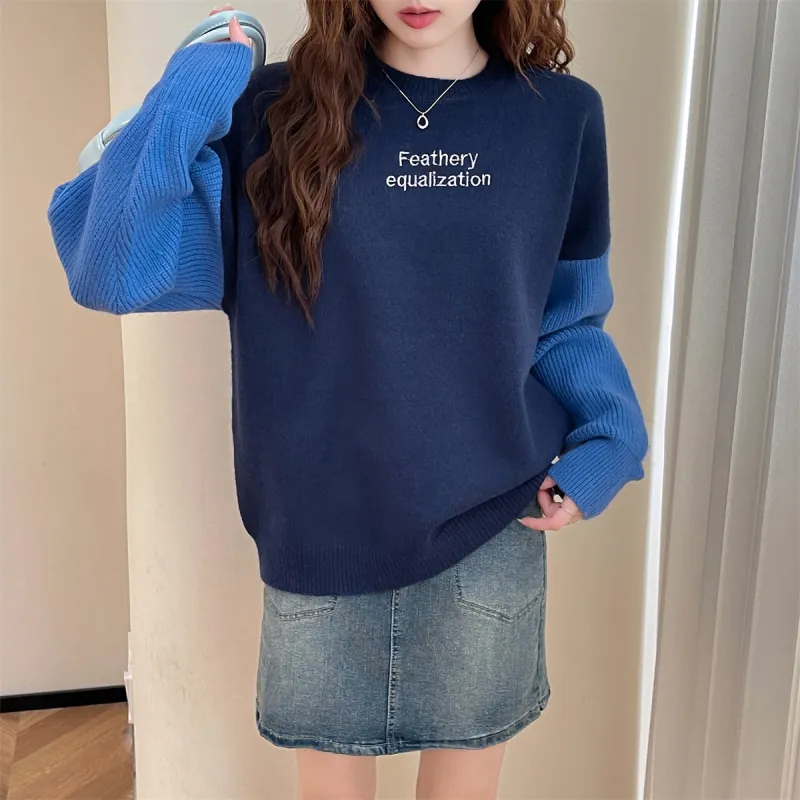 Tonlion Sweaters Women's Blue-1