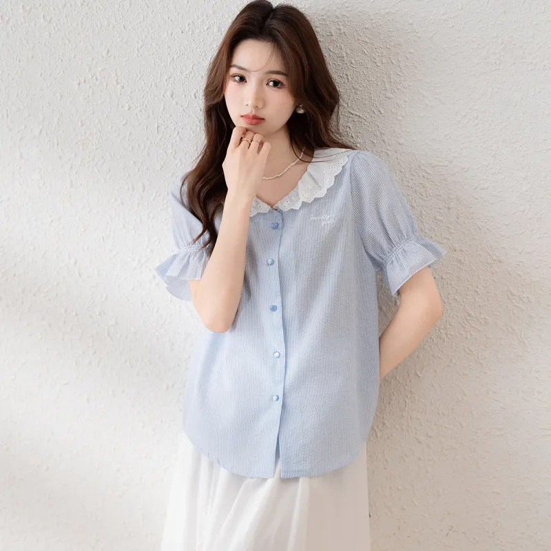 Tonlion Shirt Women's Light Blue-1