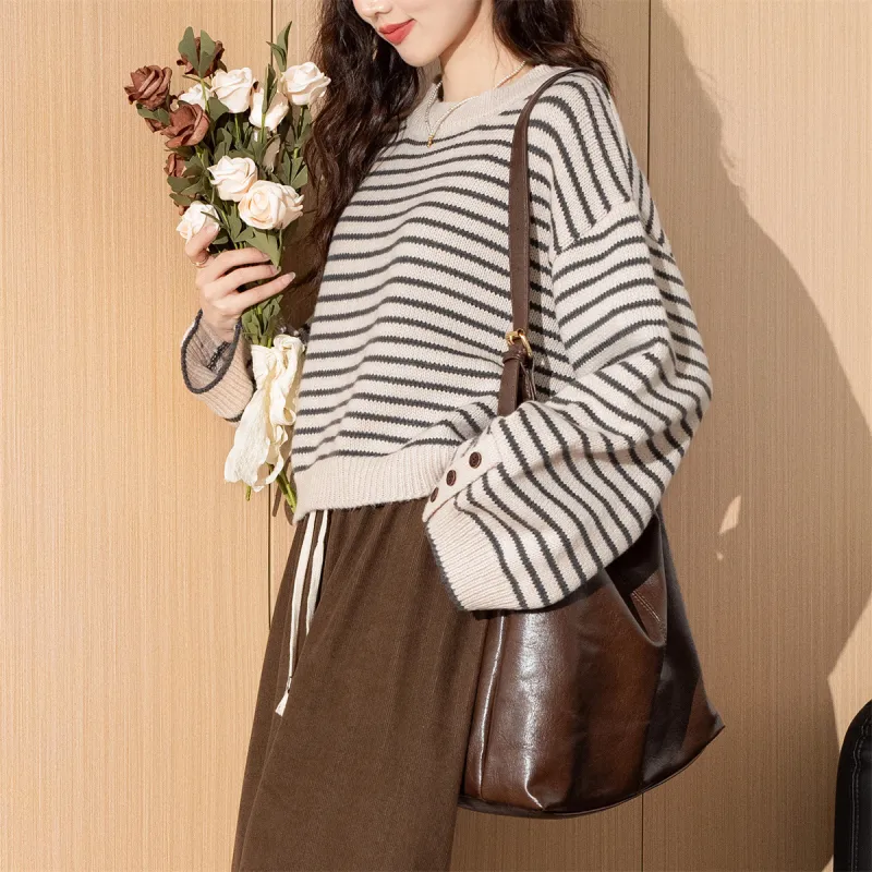 Tonlion Sweater Women's Apricot Gray-2