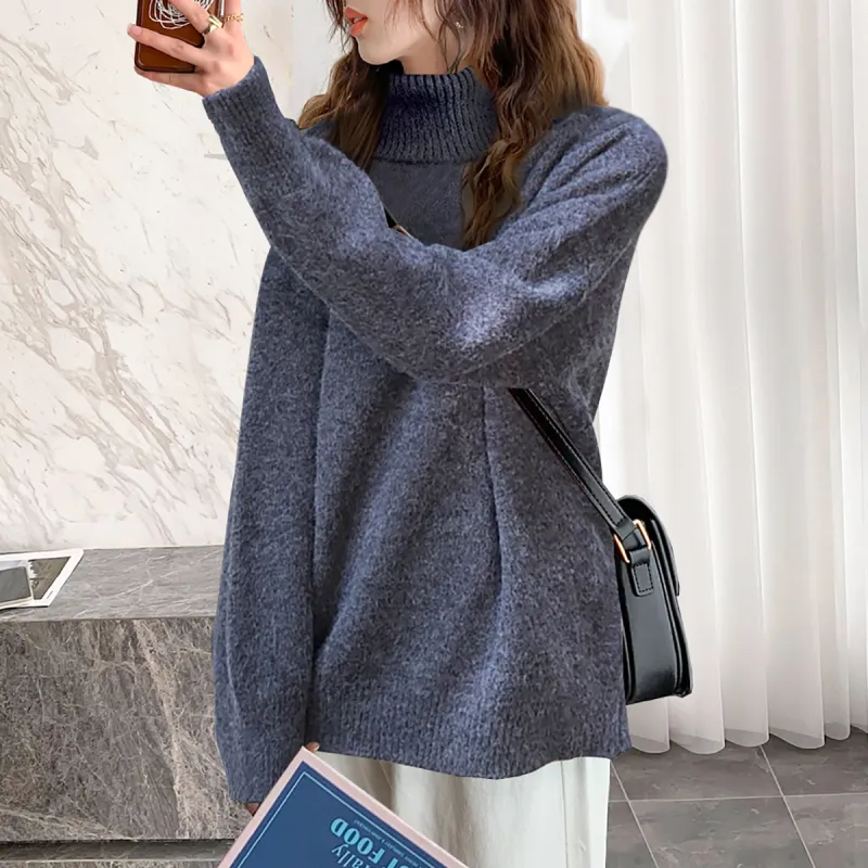Tonlion Sweater Women's Dark Heather Gray-4