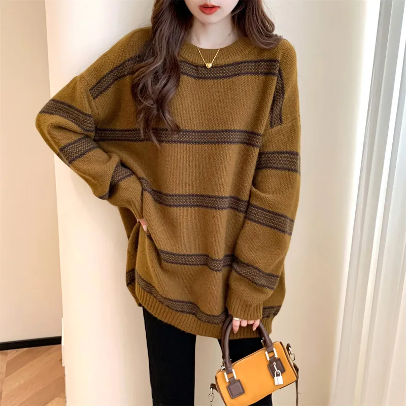 Tonlion Sweaters Women's Brown-4