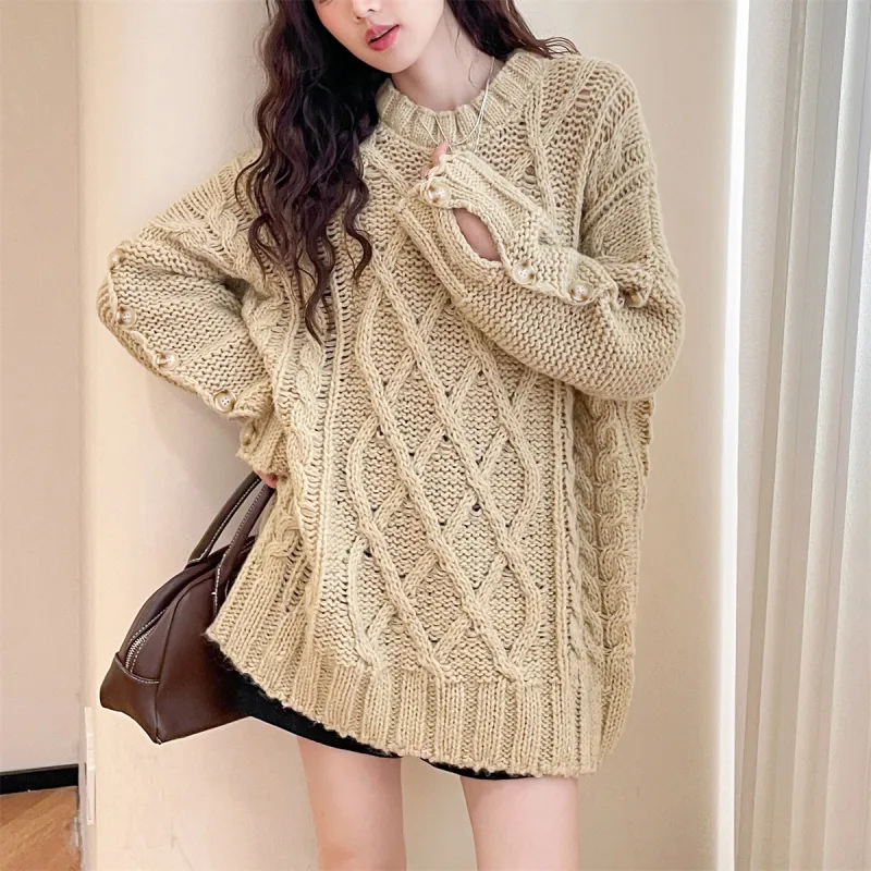 Tonlion Sweater Women's Yellow Khaki-3