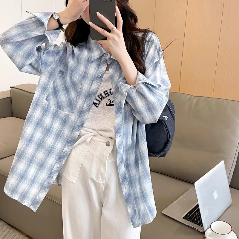 Tonlion Shirt Women's Aqua Blue-2