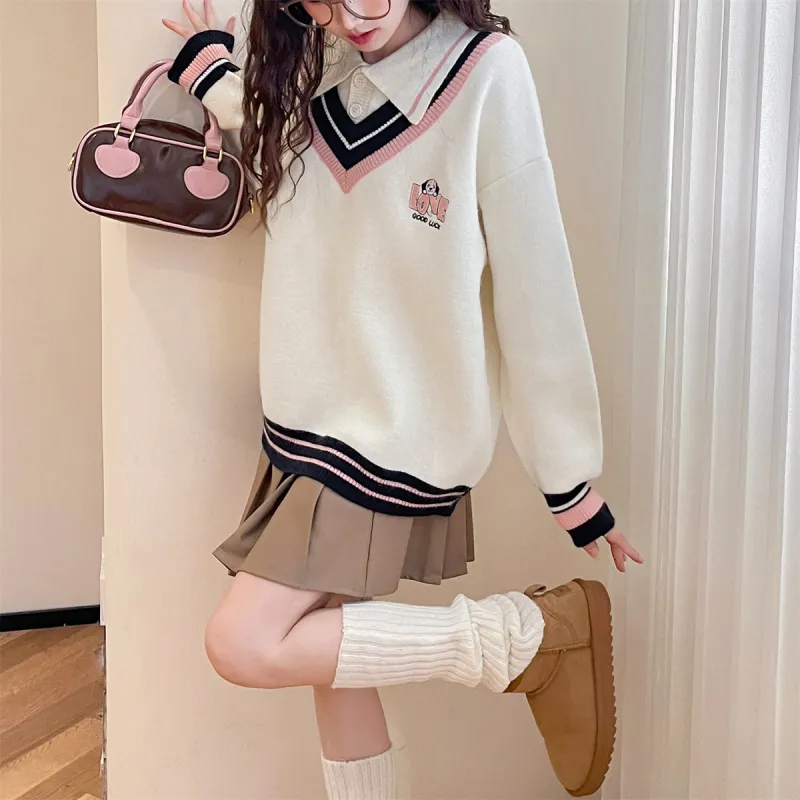Tonlion Sweater Women's White Tone-3