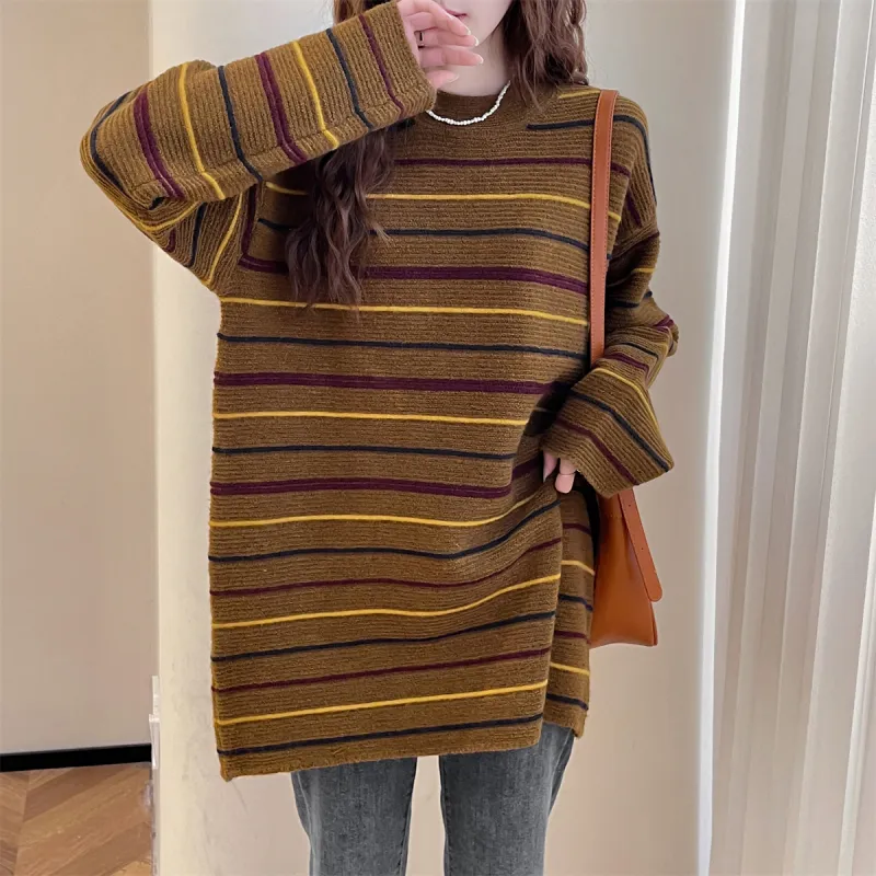 Tonlion Knitwear Women's Vintage Brown-1