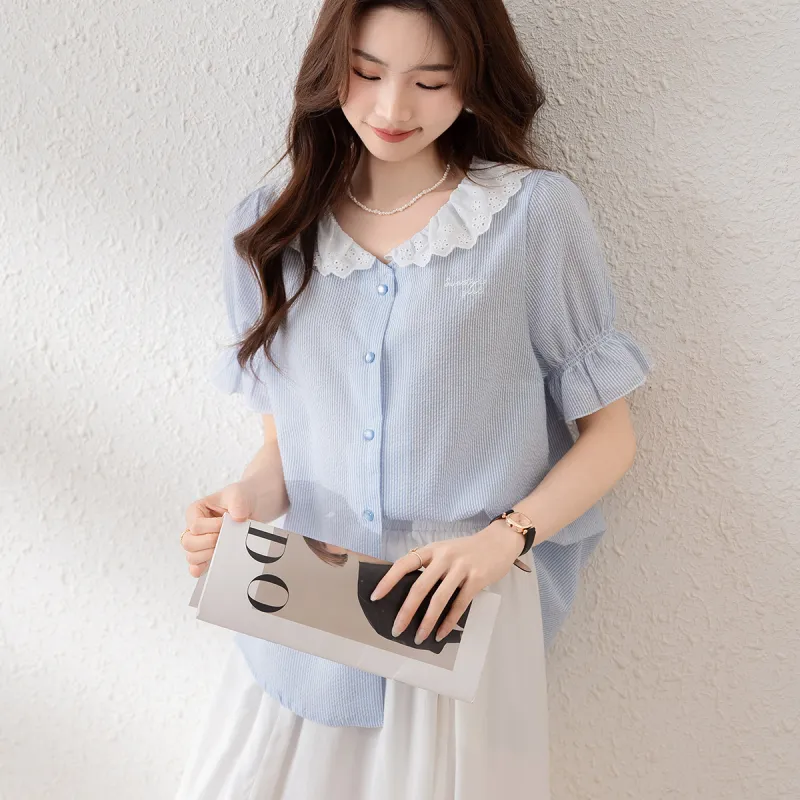 Tonlion Shirt Women's Light Blue-2