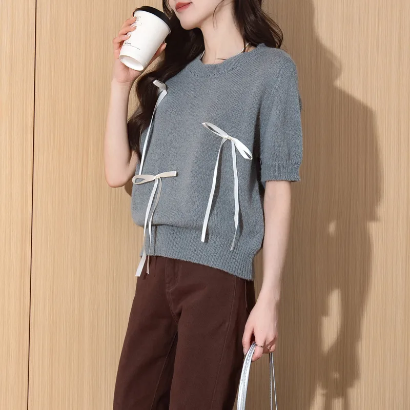 Tonlion Regular T Shirt Women's Light Gray-2