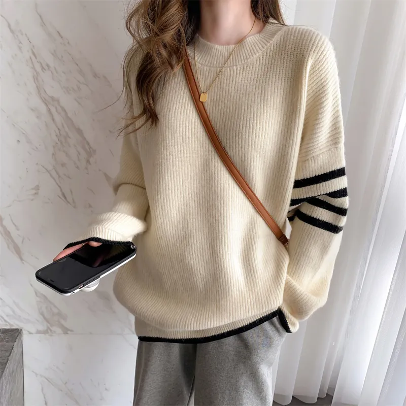Tonlion Sweater Women's Milk White-3