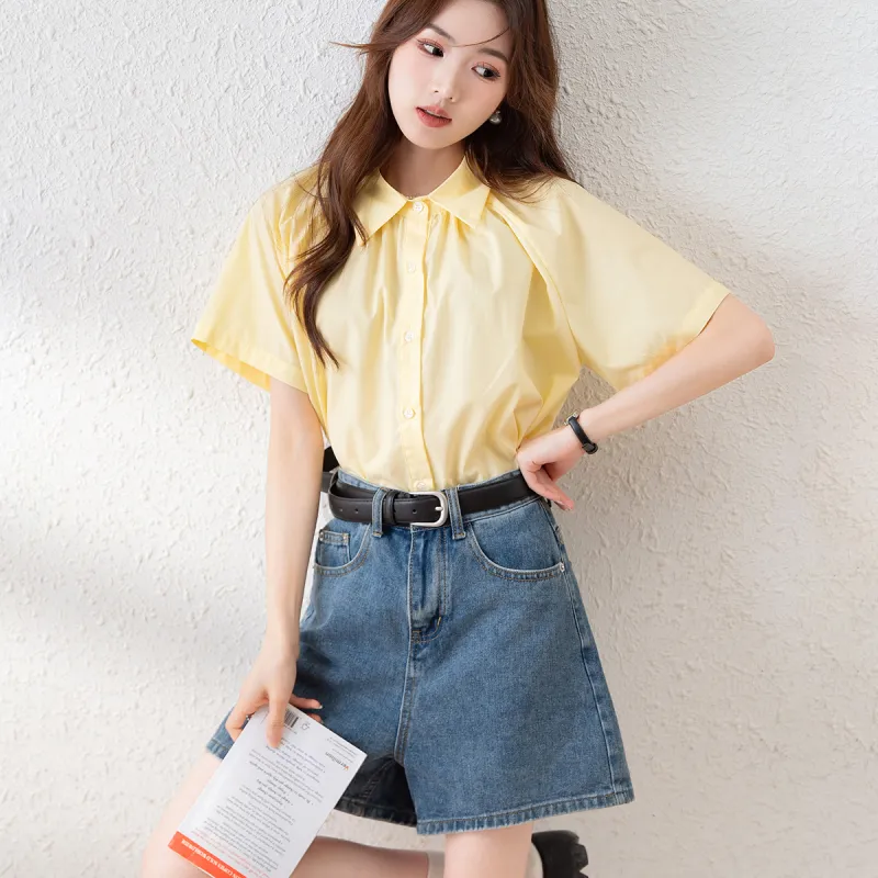 Tonlion Shirt Women's Light Yellow-5