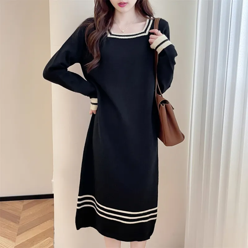 Tonlion Long Sleeved Dresses Women's Black-2