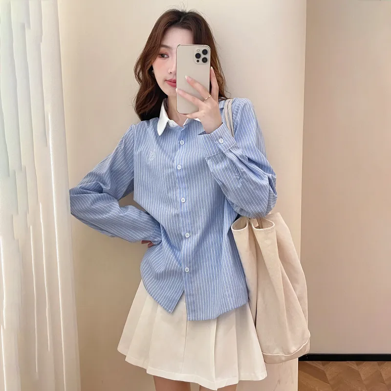Tonlion Shirts Women's Blue-2