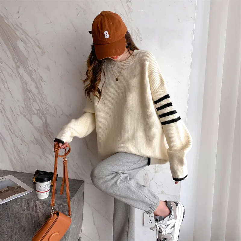 Tonlion Sweater Women's Milk White-4
