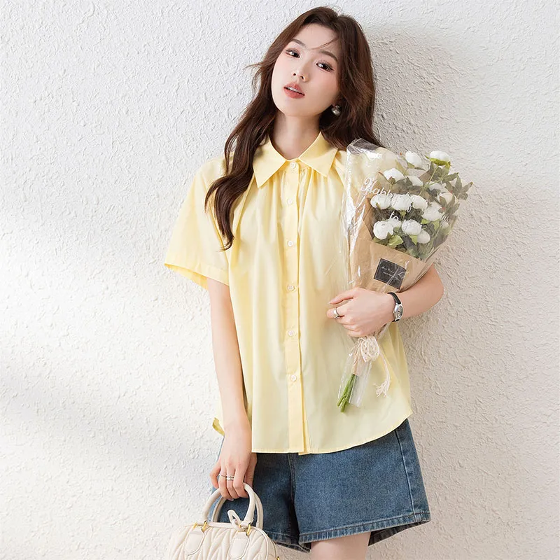 Tonlion Shirt Women's Light Yellow-3