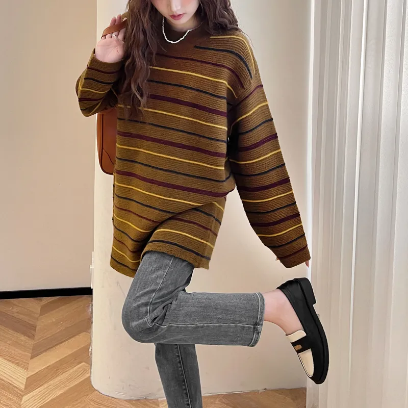 Tonlion Knitwear Women's Vintage Brown-4