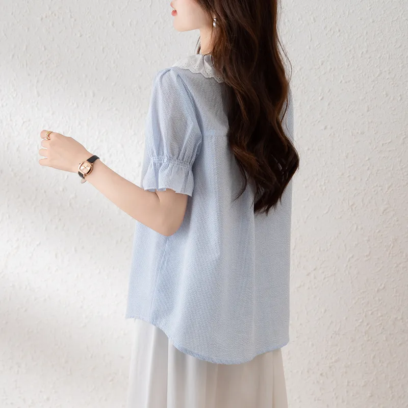 Tonlion Shirt Women's Light Blue-4