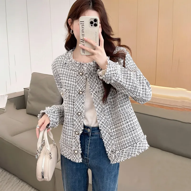 Tonlion Cropped Coats Women's Gray-2