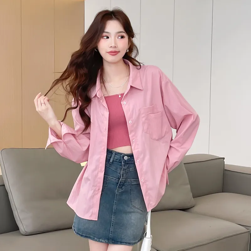 Tonlion Shirt Women's Light Pink-4