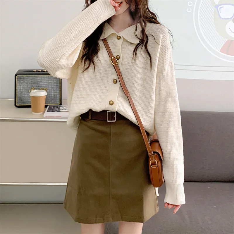 Tonlion Knitwear Women's Apricot Beige-4