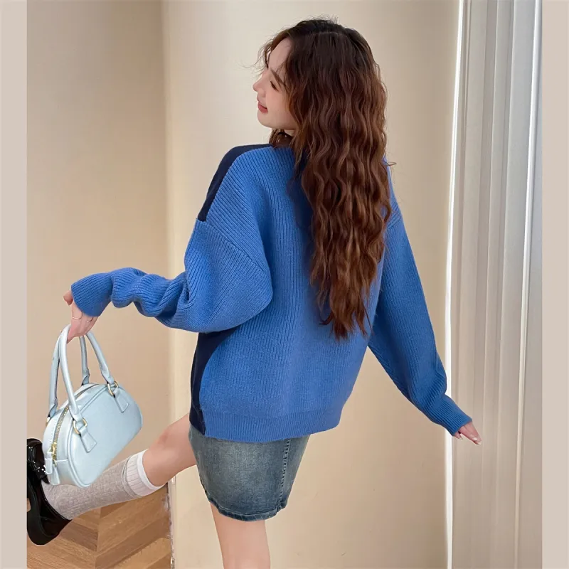 Tonlion Sweaters Women's Blue-5