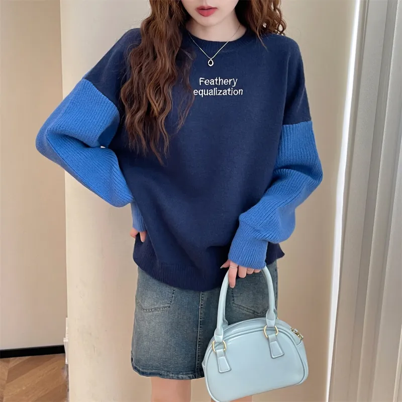 Tonlion Sweaters Women's Blue-3