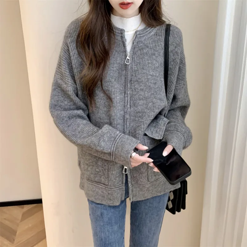 Tonlion Sweater Women's Medium Heather Gray-5